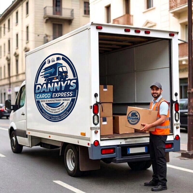 Operario de mudanzas en Lima cargando cajas al camión de Danny's Cargo Express
